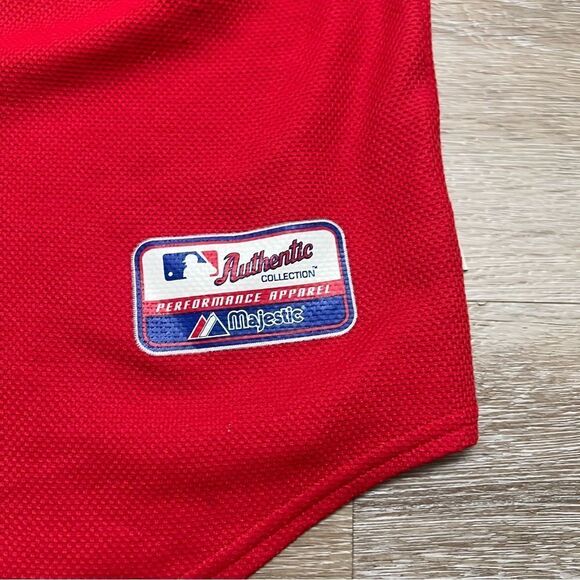 Vintage St. Louis Cardinals Majestic Jersey Size 46 MLB Baseball Red PLEASE READ - Picture 4 of 13